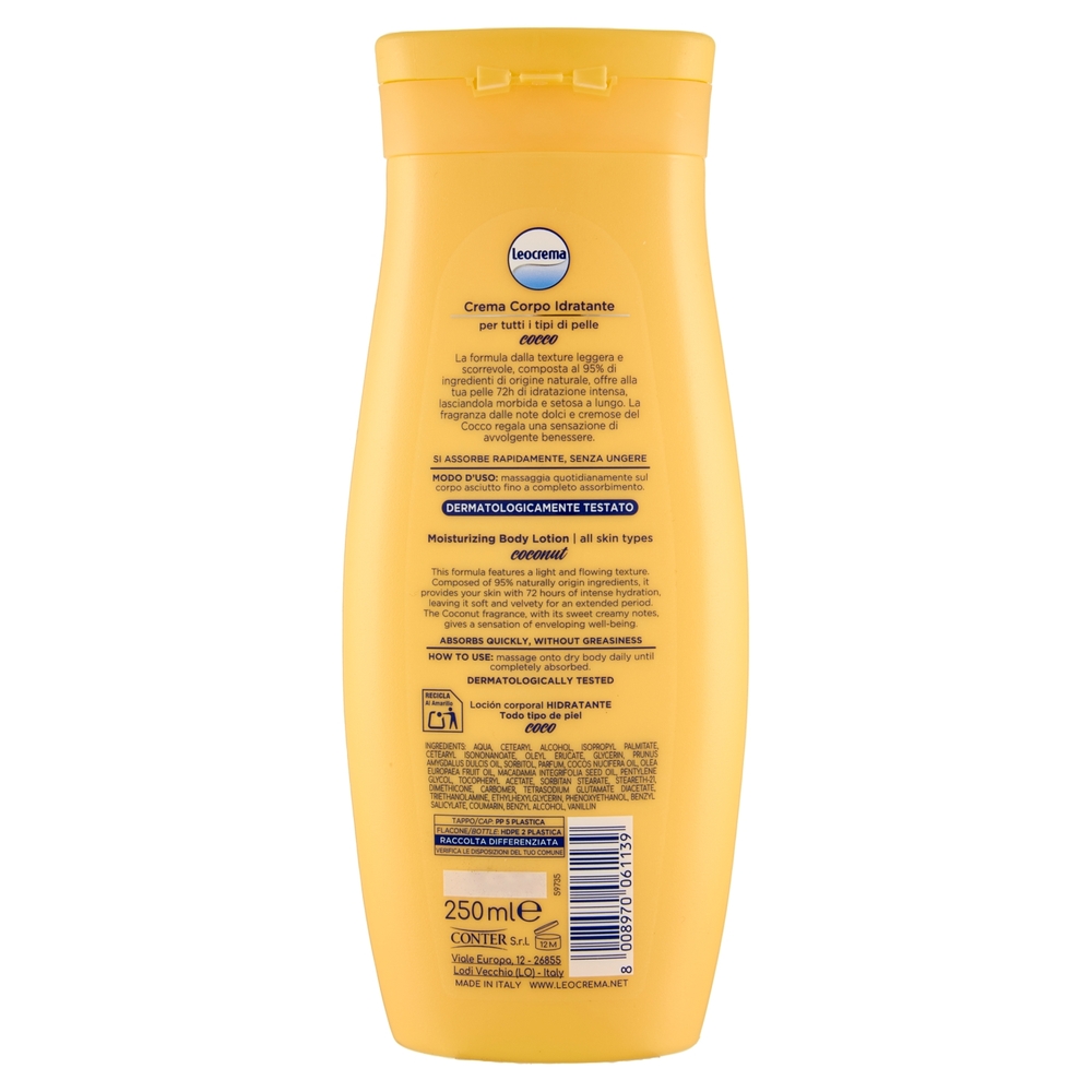 Leocrema Crema Corpo Idratante cocco 250 ml